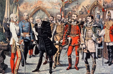 Ungarische Würdenträger von Franz Joseph I. in Ungarn empfangen