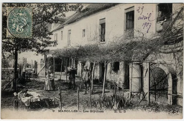 Île de France, Val de Marne (94), Marolles en Brie (Marolles-en-Brie): Les Glycines - Postkarte datiert 1907