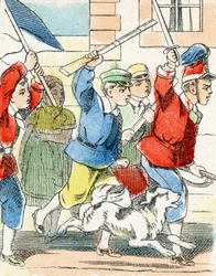 Spiel: Angriff - Alphabet - Kinderunterhaltung - Image Epinal, populäre Serie ca. 1890