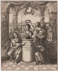 König Karl II., Viscount Brouncker und Francis Bacon