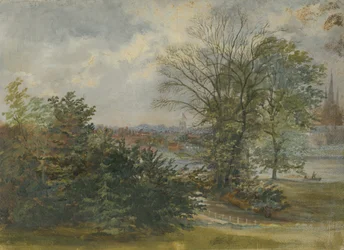 Lichfield - Fernansicht: Ölgemälde