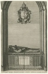 Lichfield Cathedral - Bischof Hacketts Denkmal: Gravur, undatiert [?spätes 17. Jahrhundert]