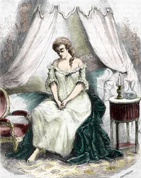 Madame du Barry eingesperrt in der Abtei von Pont-aux-Dames im Jahr 1774. 19. Jahrhundert