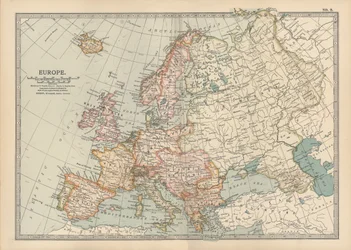 Karte von Europa, um 1900 (Stich)