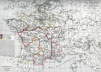 Karte von Frankreich zur Zeit von König Karl VI.