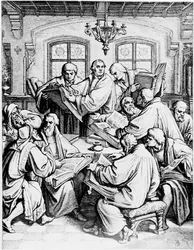 Martin Luther übersetzt die Heilige Bibel aus dem Lateinischen ins Deutsche