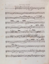 Seite der Partitur für die erste Violine der Oper Jessonda von Louis Spohr