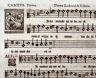 Seite der Partitur von In nomen domini Psalm von Tomas Luis de Victoria