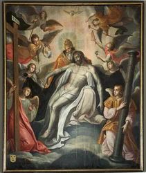 Pfarrkirche (Parochiekerk Sint-Salvator). Innenansicht. Gemälde.