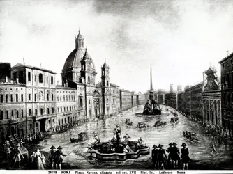 Piazza Navona in Rom, Druck 17. Jahrhundert in Rom