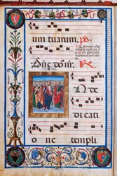 Piccolomini-Bibliothek: Chorbuch, cod. 26.R, ff. 29v mit „Christus und alle Heiligen“, von Giovanni di Taldo