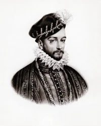 Porträt von Karl IX. (1560-1574), König von Frankreich (Gravur)