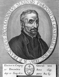 Porträt von Francesco Piccolomini (1582-1651), italienischer Jesuit, war Generaloberer der Gesellschaft Jesu von 1649 bis 1651, Gravur