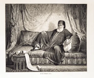 Porträt von Mehemet Ali (1769-1849), Vizekönig von Ägypten. Illustration aus dem Atlas von Ägypten
