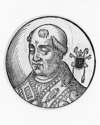 Porträt von Agatho (575-681), 79. Papst der katholischen Kirche ab 678, Gravur