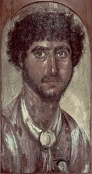 Porträt eines Griechen, aus Fayum, römisch-ägyptisch