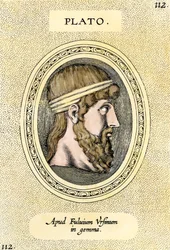 Porträt des griechischen Philosophen Platon (428-348 v. Chr.). Stich