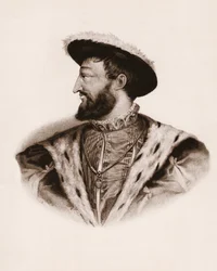 Porträt des Königs von Frankreich Franz I. (1494-1547) Gravur des 19. Jahrhunderts