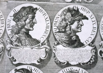 Porträts von Fruela II und Alfons IV (Lithografie)