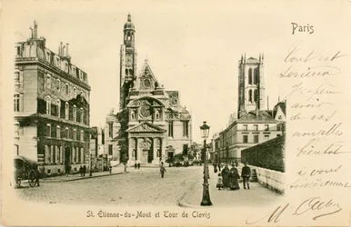 Postkarte Saint Etienne du Mont Tour de Clovis Paris Seine Ile de France Frankreich