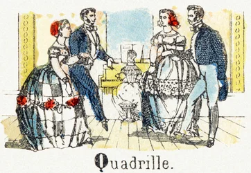 Q - Quadrille - Kinderunterhaltungsalphabet um 1890 (Lithographie)