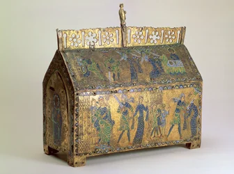 Reliquienschrein mit Szenen aus dem Leben der Heiligen Valeria, Limoges, ca. 1175