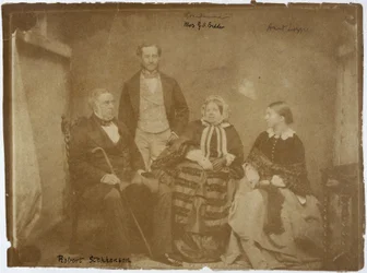 Robert Stephenson, englischer Maschinen- und Bauingenieur, und Familie, ca. 1850er