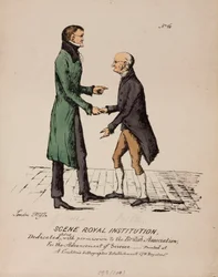 Szene Royal Institution: Gerrit Moll und John Dalton, um 1831-1840