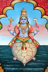 Hindu-Tempel Sri Vadapathira Kaliamman. Avatar Vishnus. Kurma, 2. Inkarnation. Singapur
