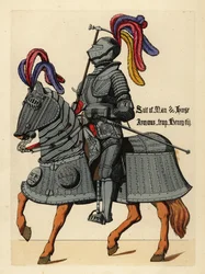 Rüstung mit gravierten Platten und Pferdepanzerung, Regierungszeit von König Heinrich VIII.