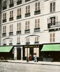Das Pariser Gebäude (Frankreich), in dem John Paul Jones (1749-1792), schottischer Marineoffizier und Held des Amerikanischen Unabhängigkeitskrieges (1775-1783), 1792 starb. Kolorierung nach einer Fotografie Ende des 19. Jahrhunderts.