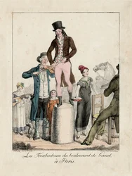 Die Troubadoure des Boulevard de Gand, Paris, um 1820 (Stich)