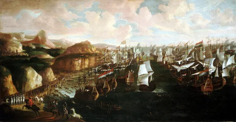 Die Ankunft von Wilhelm III. von Oranien (oder Wilhelm III. von England) (1650-1702) in Torbay (England) am 5. November.