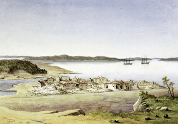 Die Festung Bomarsund auf den Åland-Inseln (Finnland), im August 1854
