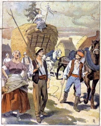 Der letzte Weizenwagen in der Beauce, ca. 1910