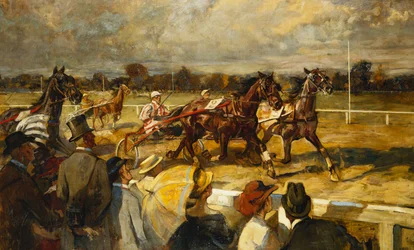 Trabrennen, Hoppegarten, Berlin, um 1900