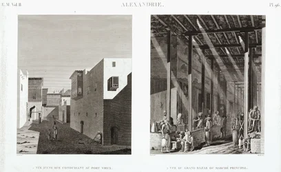 Zwei Ansichten von Alexandria, Ägypten, ca. 1798