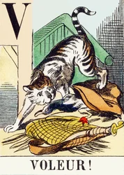 V : Dieb! - Das Jagdalphabet, ca. 1890 (Gravur)