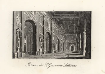 Innenansicht der Erz-Basilika St. Johannes im Lateran, S. Giovanni Laterano, Rom