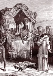 Vincent de Valverde und ATAHUALPA