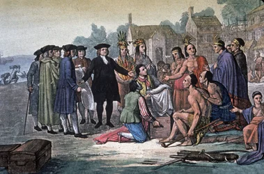 William Penn mit Indianern der Delaware Nation, Pennsylvania