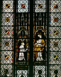 Fenster mit Darstellung der Jungfrau Maria und Raoul de Ferrieres