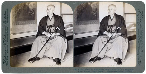 Graf Okuma, ehemaliger Außenminister, Führer der Fortschrittspartei, Tokio, Japan, 1904.