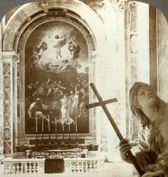 Mosaik über dem Altar der Verklärung, Petersdom, Rom, Italien