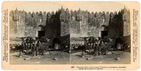 Das Damaskustor, der nördliche Eingang nach Jerusalem, Palästina, 1899