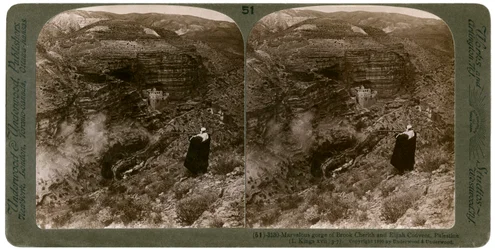 Die Schlucht von Brook Cherith und das Elijah-Kloster, Palästina, 1890