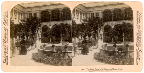 Der Innenhof eines Hauses in Damaskus, Syrien, 1900