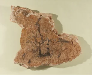 Fragment eines Wandgemäldes mit einem Reiter