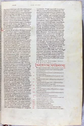 Eine Seite aus der Bibel des 11. Jahrhunderts mit dem Incipit-Kapitel des Buches Numeri