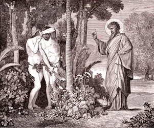 Adam und Eva, Fac-simil aus dem Buch von Louis Veuillot "Jesus Christus" gedruckt in Paris